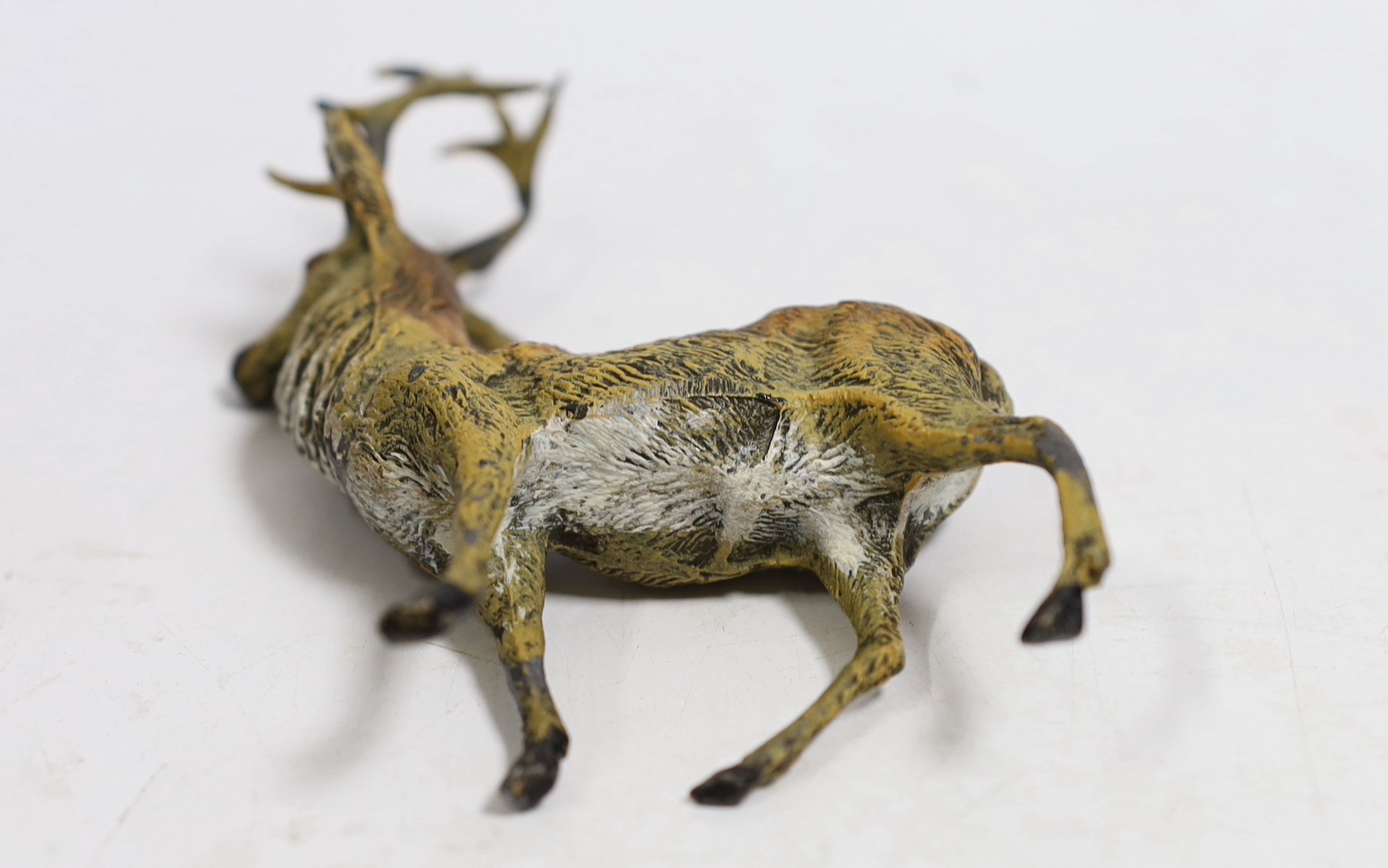 A large Austrian cold painted model of a Stag, 13cm high